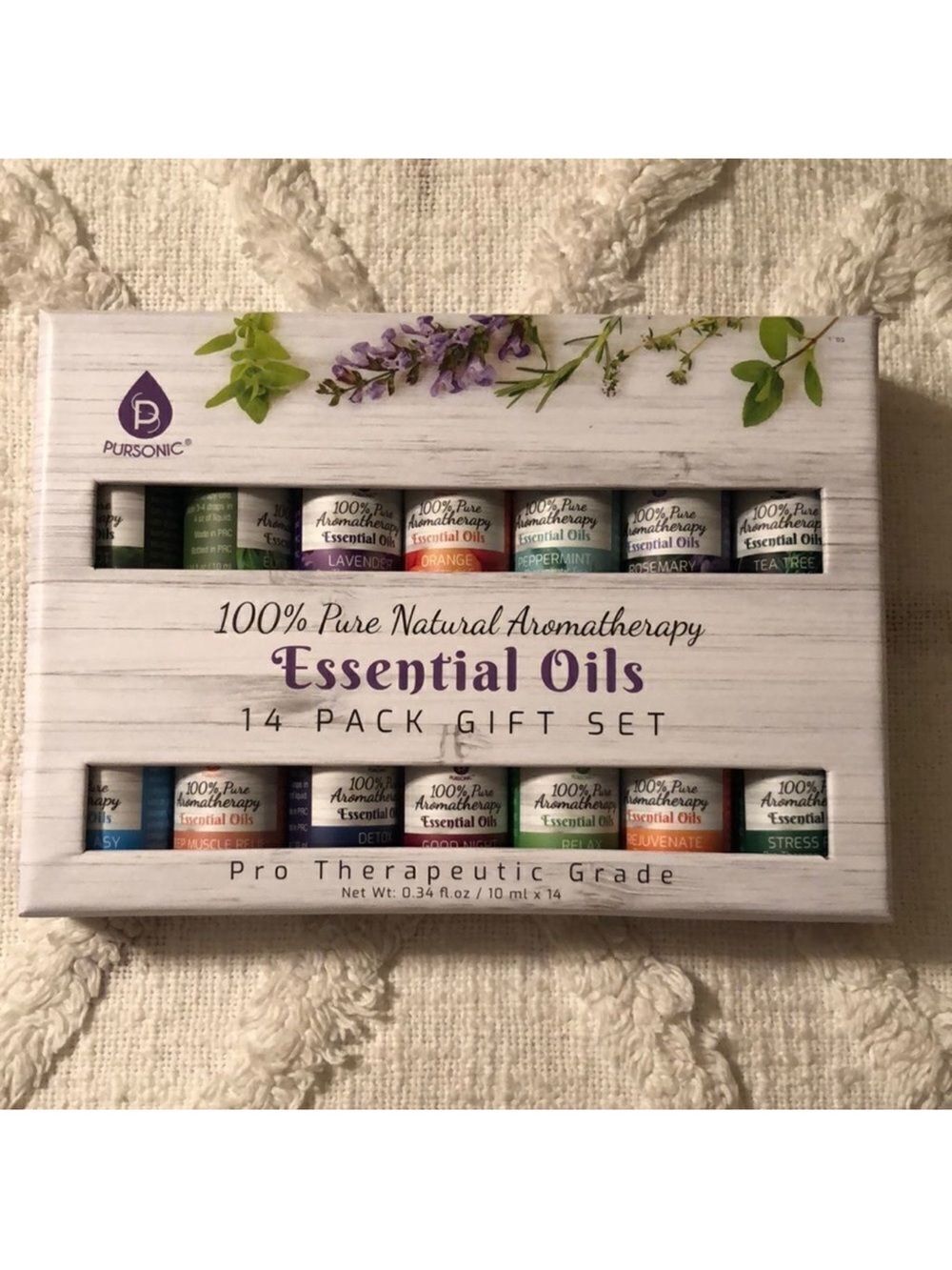Pursonic Aromatherapy Pure & Natural Essential Oil Set of 14